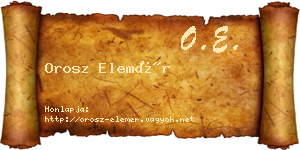 Orosz Elemér névjegykártya